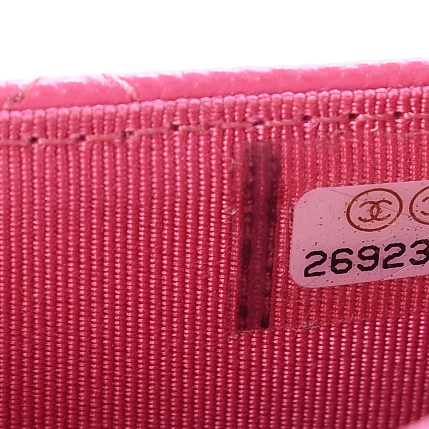 Caviar Quilted Flap Card Holder Pink