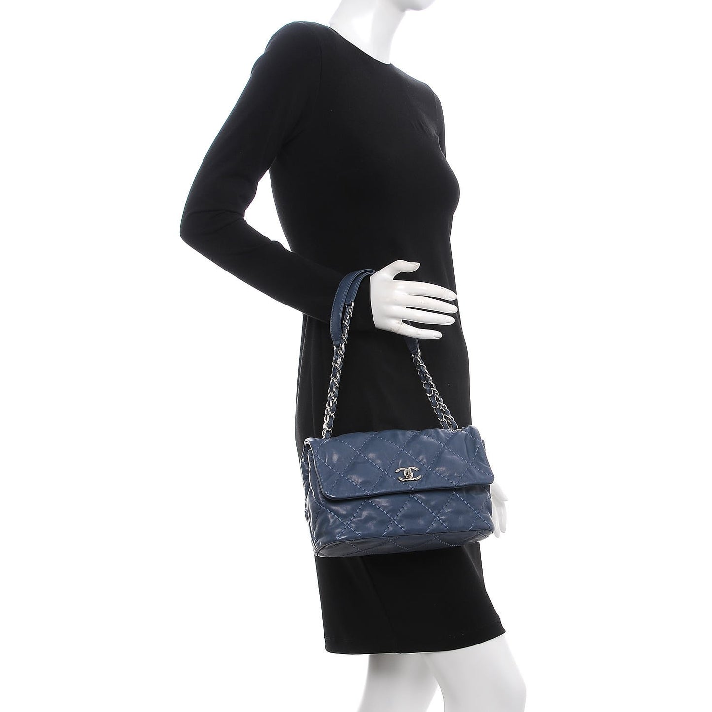 Calfskin Quilted Small Love Me Tender Flap Blue