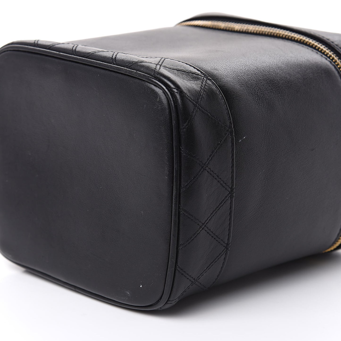 Lambskin Vanity Cosmetic Case Black