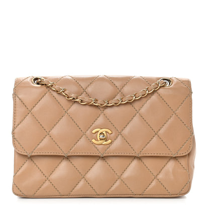 Chanel Calfskin Quilted Medium Wild Stitch Flap Beige 1 of 16