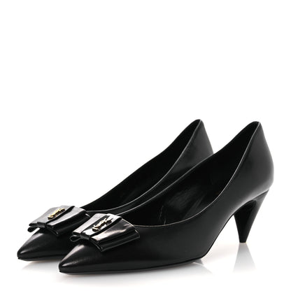 Saint Laurent Belfagor Bow Anais 55 Pumps 37 Black Navy 4 of 11
