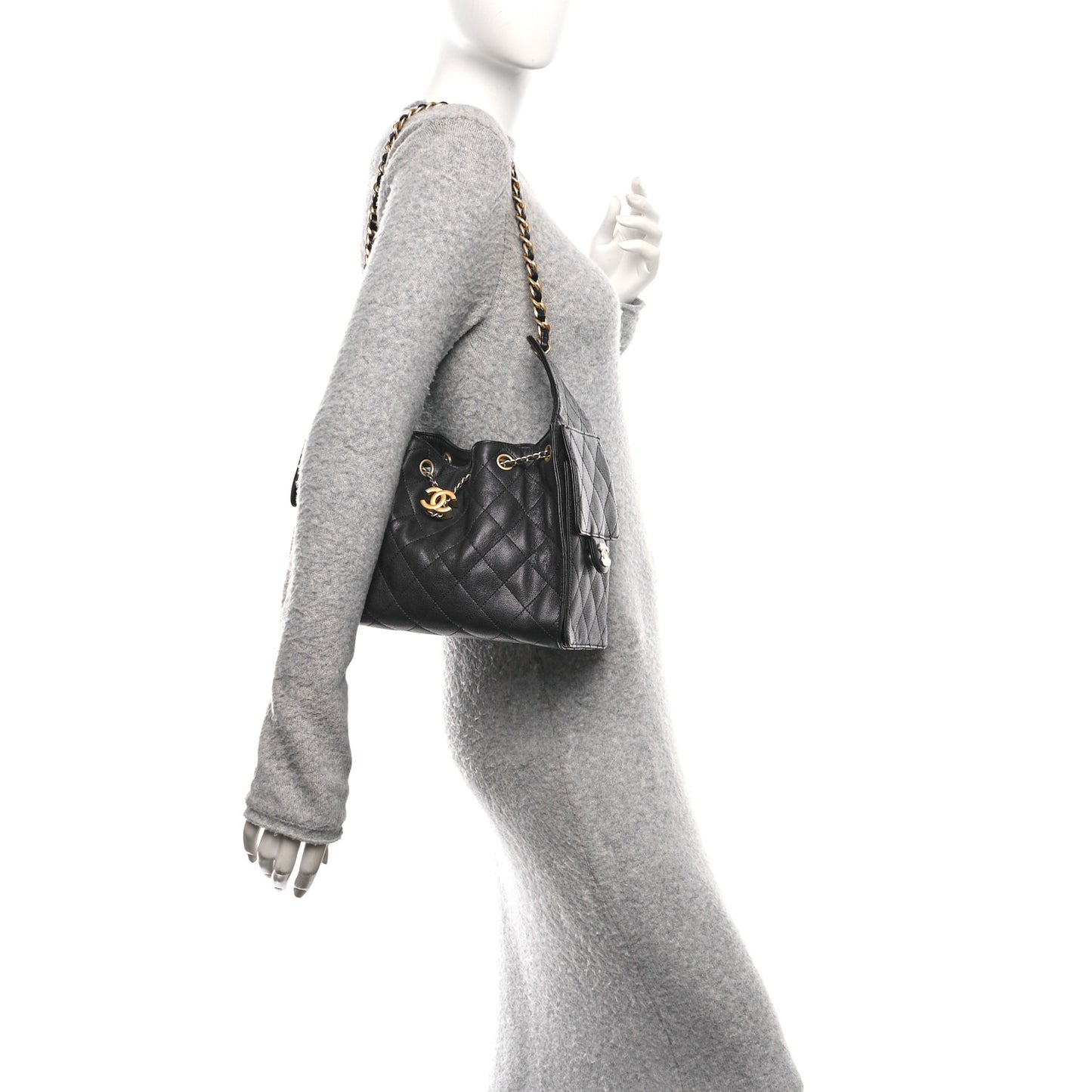 Caviar Quilted Small Chanel 25 Handbag Dark Navy