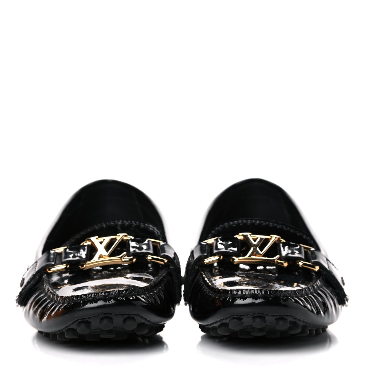 Patent Calfskin Oxford Loafers 38 Black