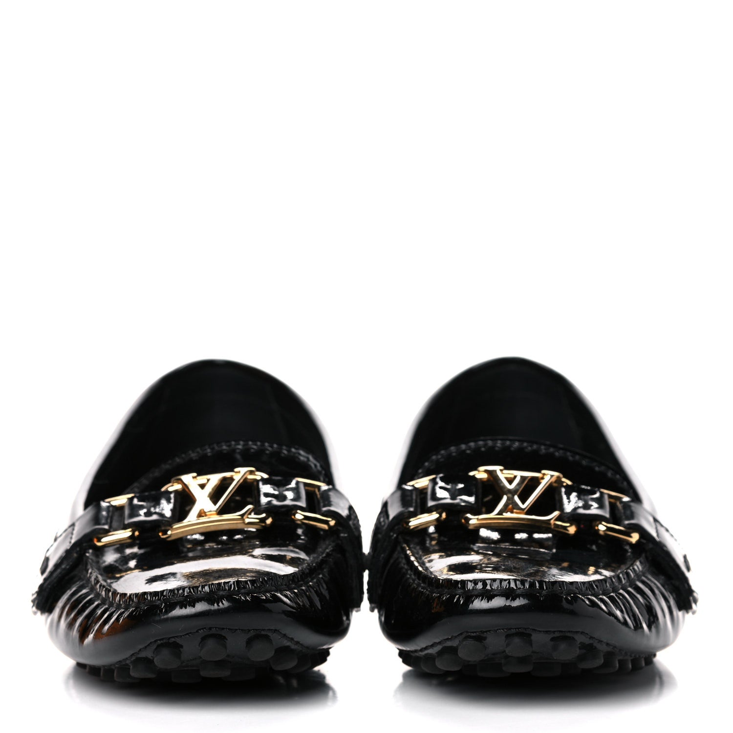 Louis Vuitton Patent Calfskin Oxford Loafers 38 Black 2 of 15