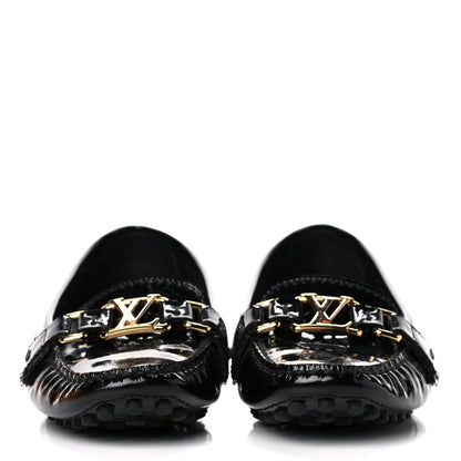 Louis Vuitton Patent Calfskin Oxford Loafers 38 Black 2 of 15