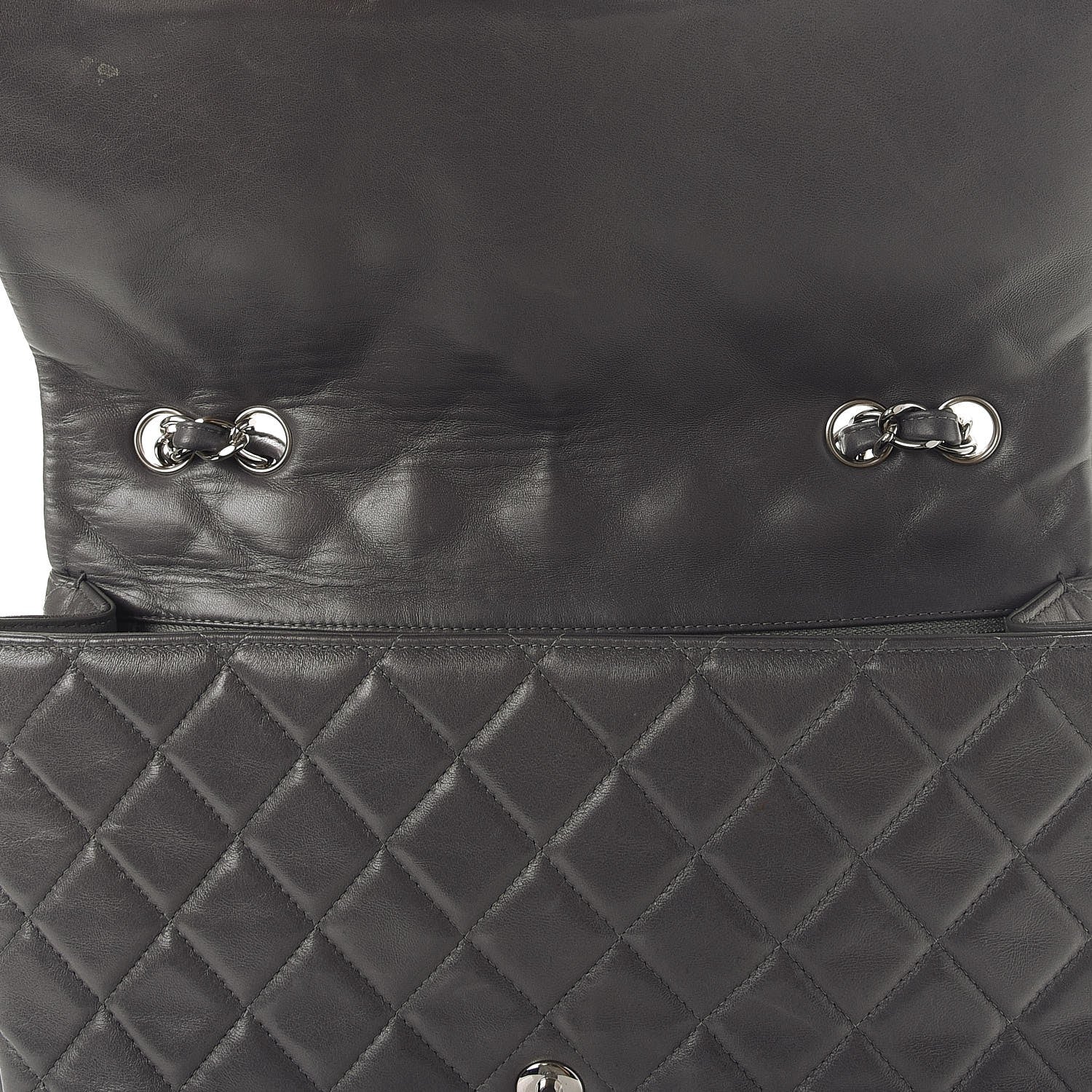 Chanel Lambskin Quilted Jumbo Single Flap Dark Grey 9 of 9