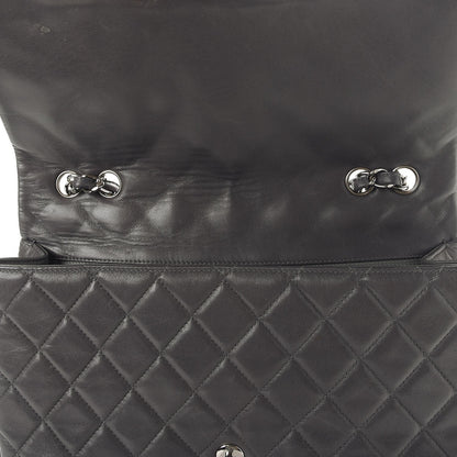Chanel Lambskin Quilted Jumbo Single Flap Dark Grey 9 of 9