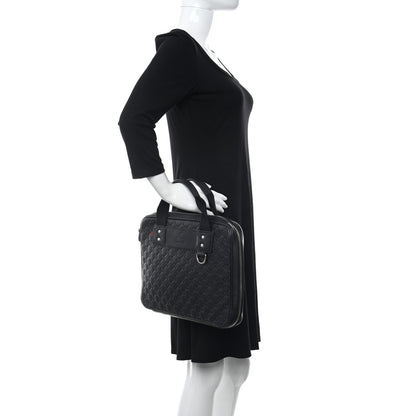 Gucci Guccissima Laptop Briefcase Black 2 of 10
