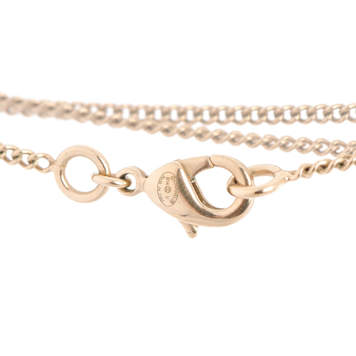Chanel Pearl Crystal Twisted CC Drop Necklace Gold 4 of 4