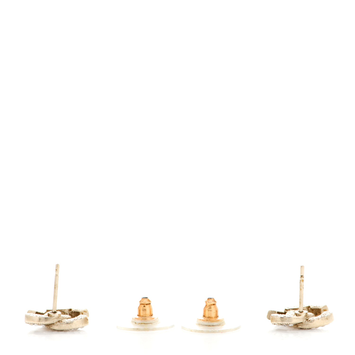 Chanel Crystal Timeless CC Earrings Gold 3 of 6