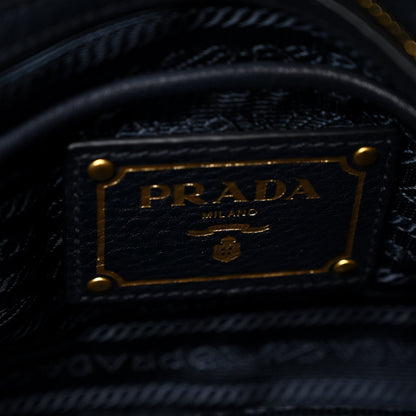 Prada Tessuto Nylon Vitello Daino Shopping Satchel Bleu 6 of 9