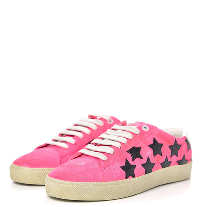 Saint Laurent Suede Star Court Sneakers 37 Pink Black 3 of 9