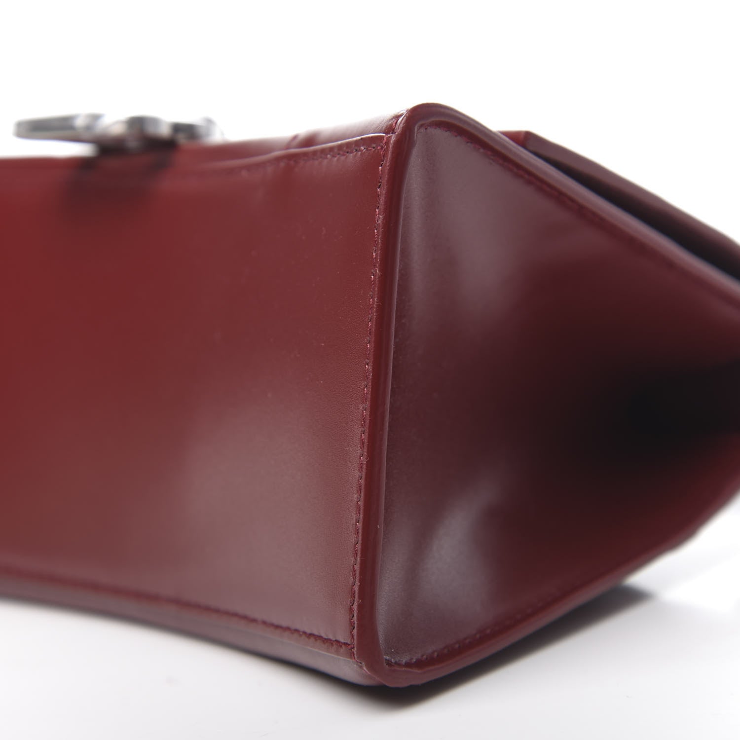 Balenciaga Shiny Box Calfskin Small Hourglass Top Handle Bag Dark Red 9 of 10