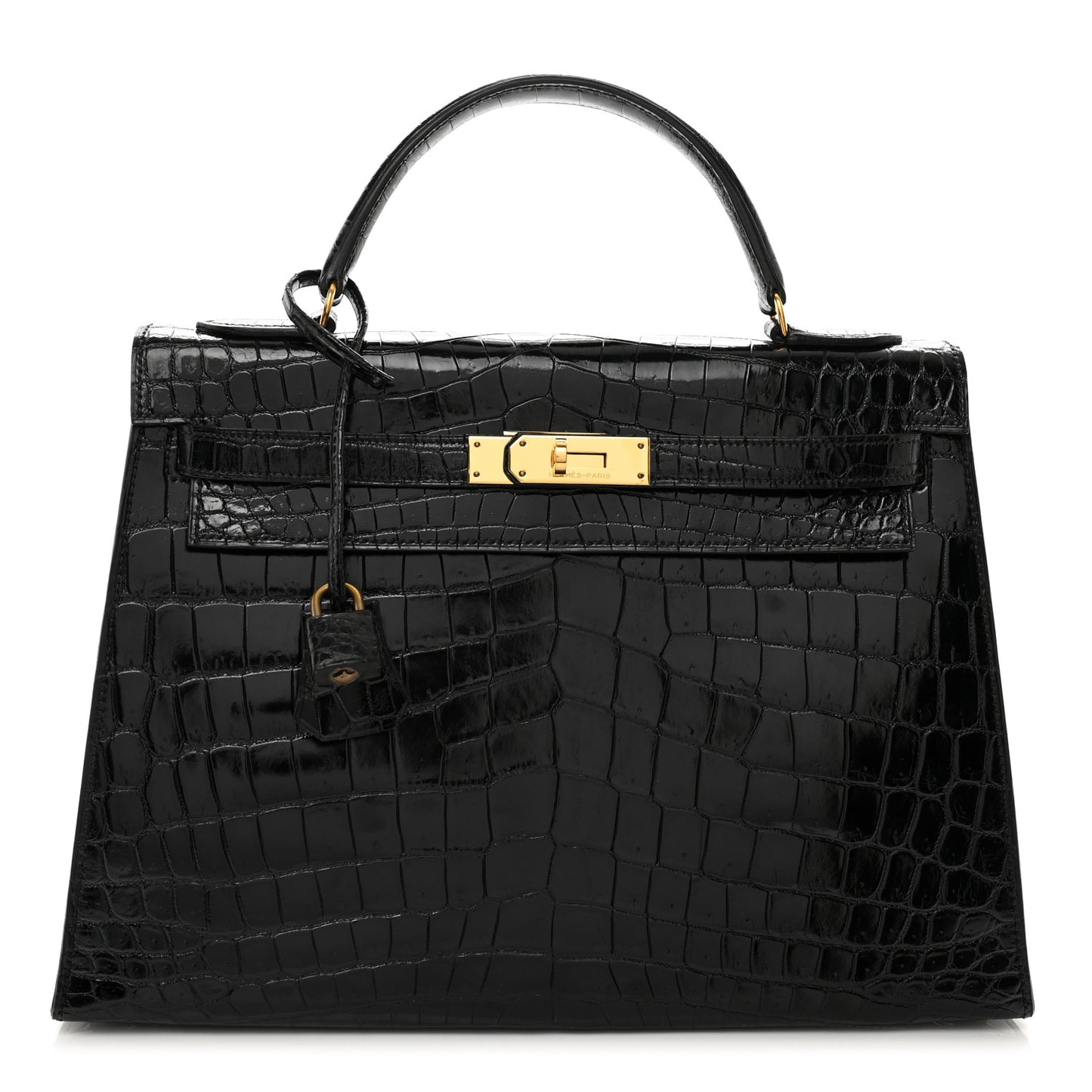 Shiny Niloticus Crocodile Kelly Sellier 32 Black