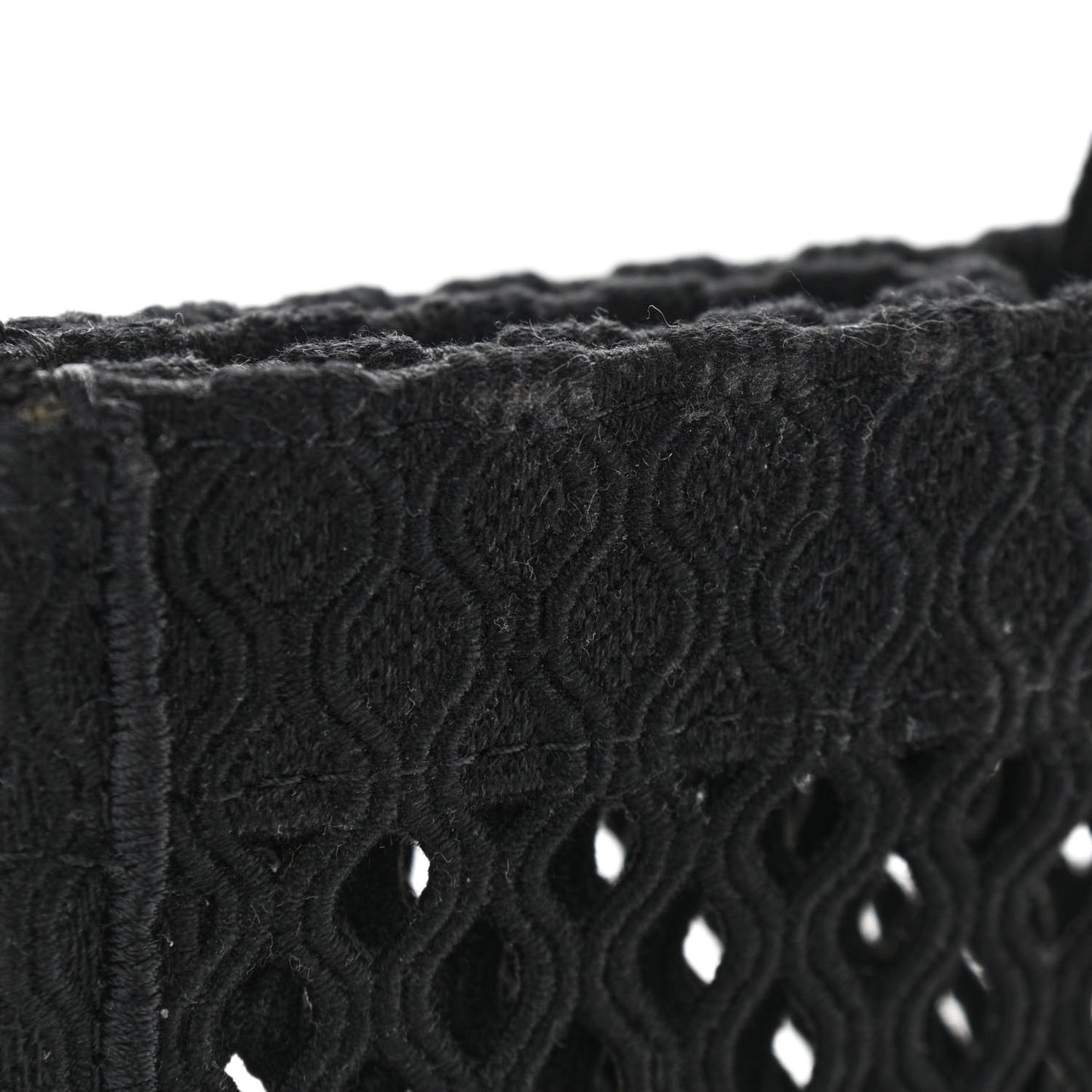 Mesh Embroidered Book Tote Black