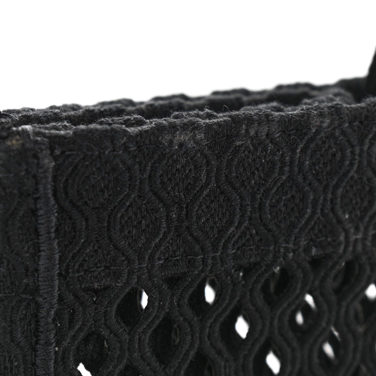 Christian Dior Mesh Embroidered Book Tote Black 10 of 10