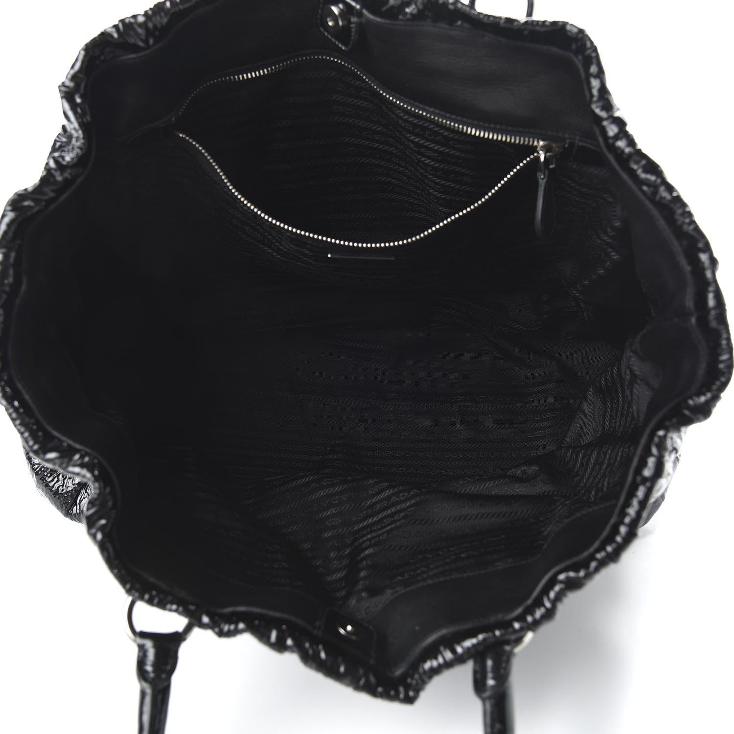 Prada Vernice Gaufre Tote Black 5 of 10