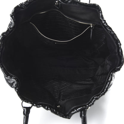 Prada Vernice Gaufre Tote Black 5 of 10