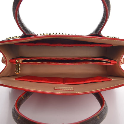 Louis Vuitton Monogram Calf Hair Spikes Iconoclasts Christian Louboutin Tote Red 5 of 7