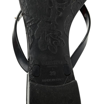 Valentino Garavani PVC Jelly Rockstud Bow Thong Sandals 39 Black 9 of 11