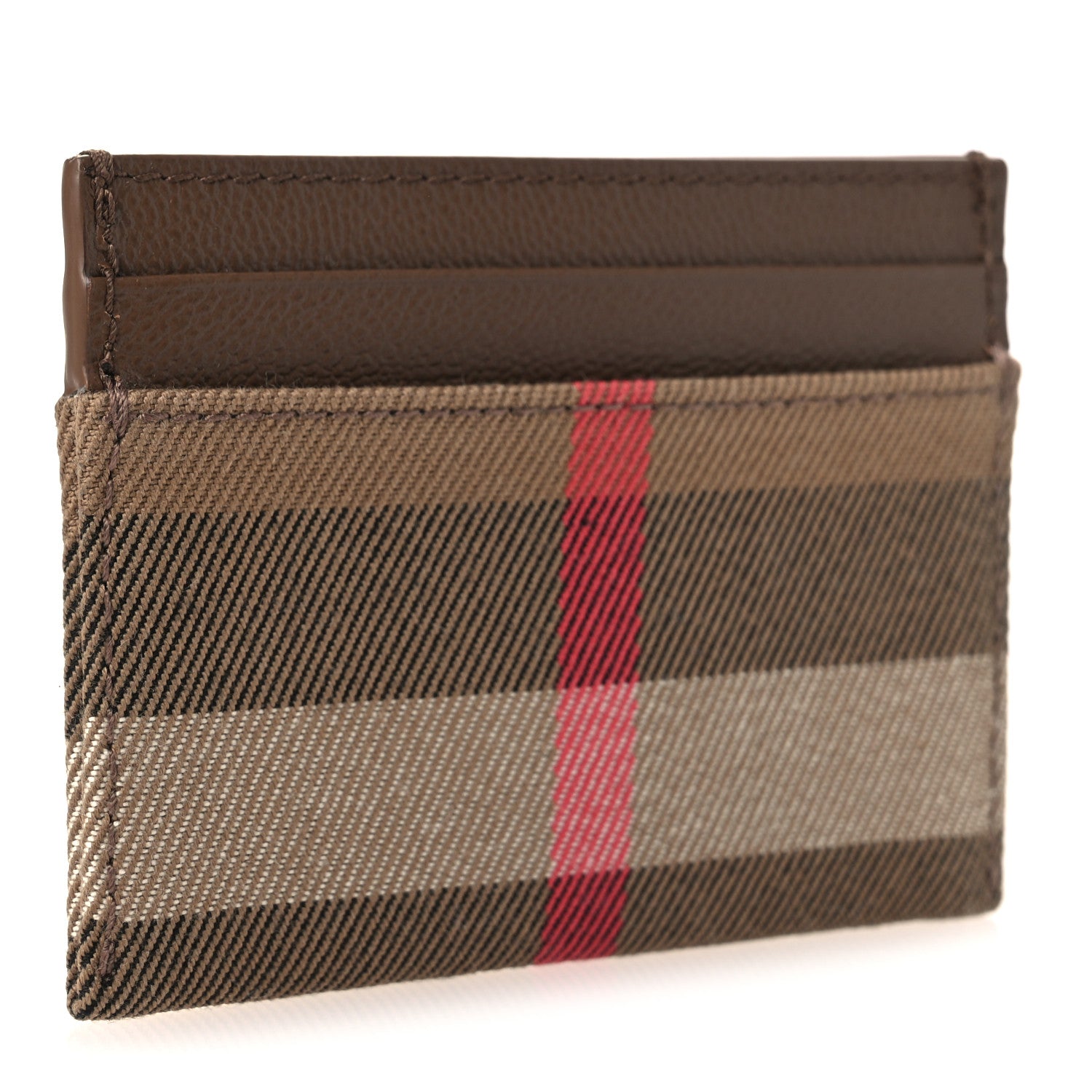Burberry Grainy Calfskin Vintage Check Sandon Card Case Earth 3 of 8