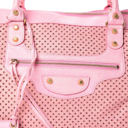 Balenciaga Agneau Cross Perforated Classic Gold Hardware Work Rose 8 of 12