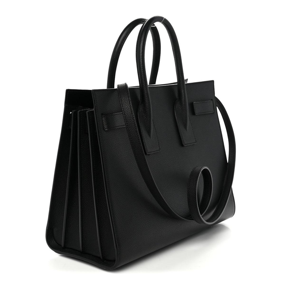 Grained Calfskin Small Sac De Jour Black