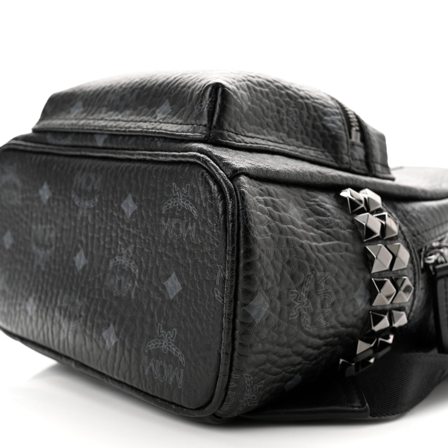 MCM Visetos Side Stud Mini Stark Backpack Black 8 of 8