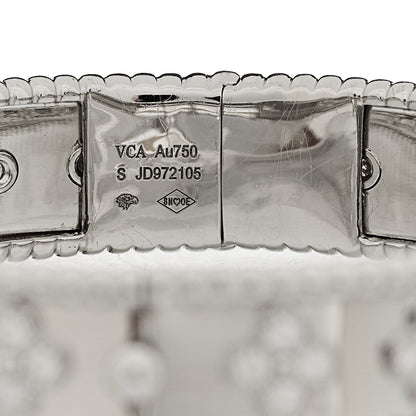 Van Cleef & Arpels 18K White Gold Diamond Perlee Clovers Bangle Bracelet S 4 of 5