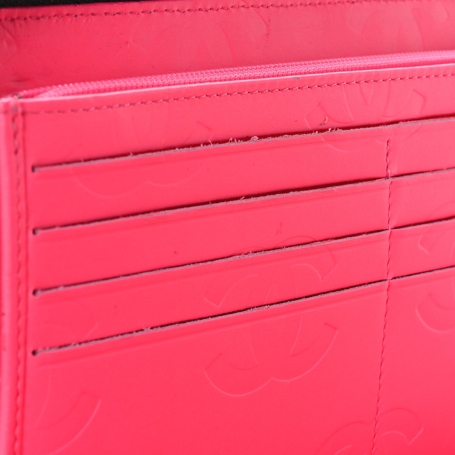 Calfskin Cambon Zip Around Organizer Wallet Black