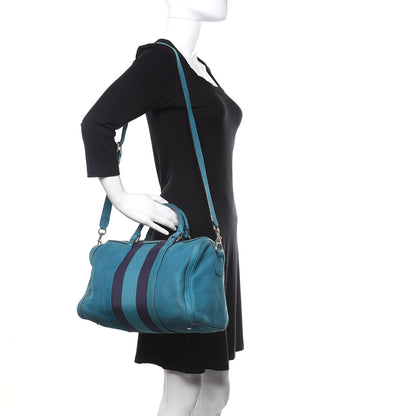 Gucci Calfskin Vintage Web Medium Boston Teal 2 of 11