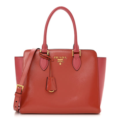 Prada Saffiano Soft Calfskin Double Handle Satchel Bruyere 1 of 13