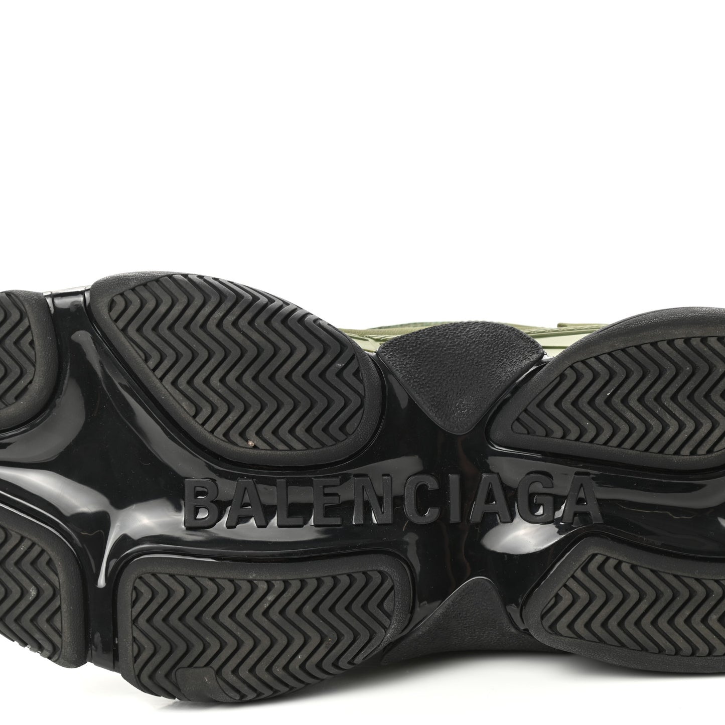 Fabric Mesh Mens Triple S Sneakers 42 Black Kaki