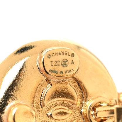 Chanel Lambskin Metal Camellia CC Clip On Earrings Black Gold 4 of 4