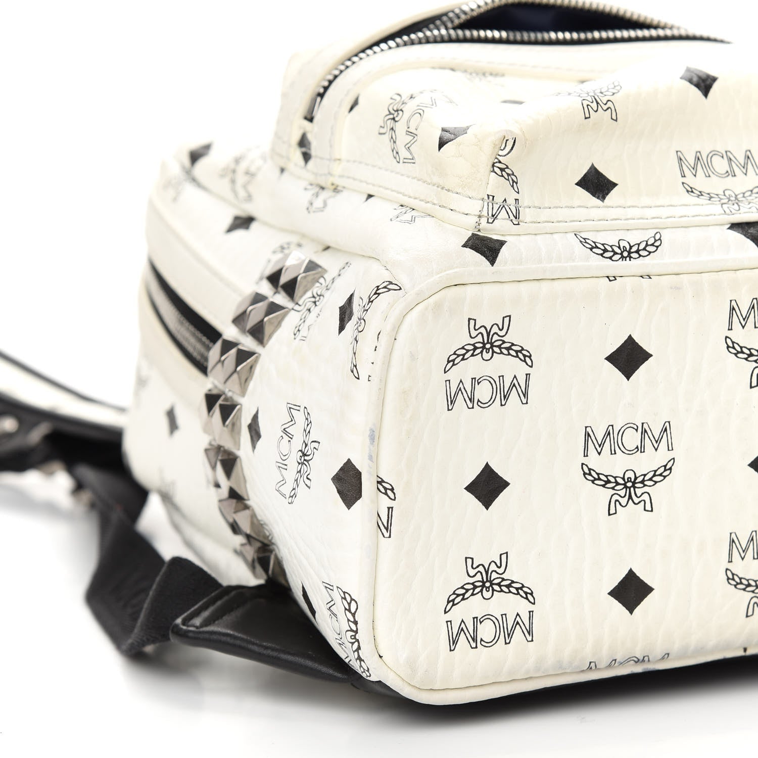 MCM Visetos Side Stud Mini Stark Backpack White 7 of 8