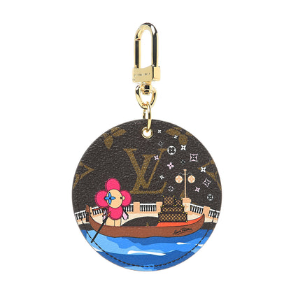Louis Vuitton Monogram 2019 Christmas Animation Venice Bag Charm Key Ring Blue 1 of 3