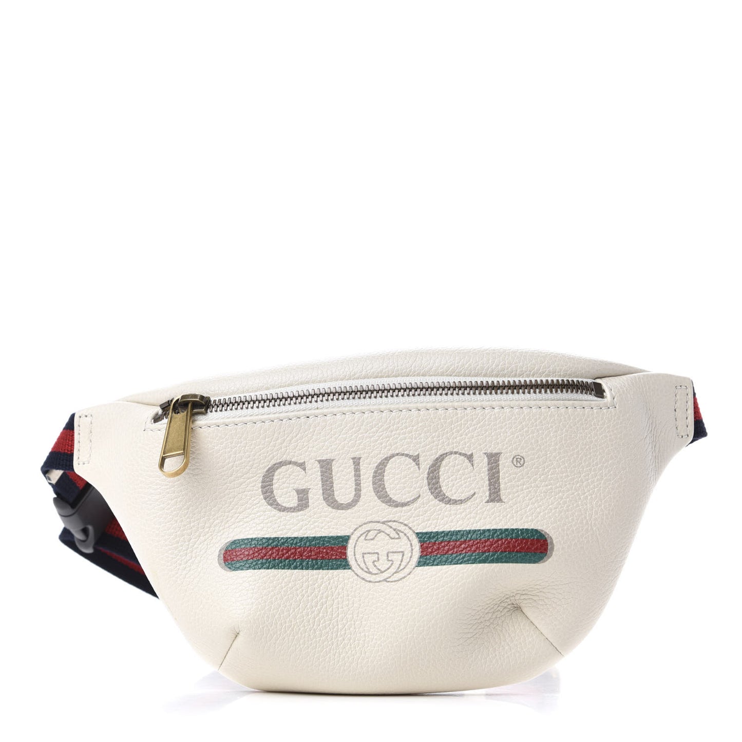 Grained Calfskin Small Logo Belt Bag White