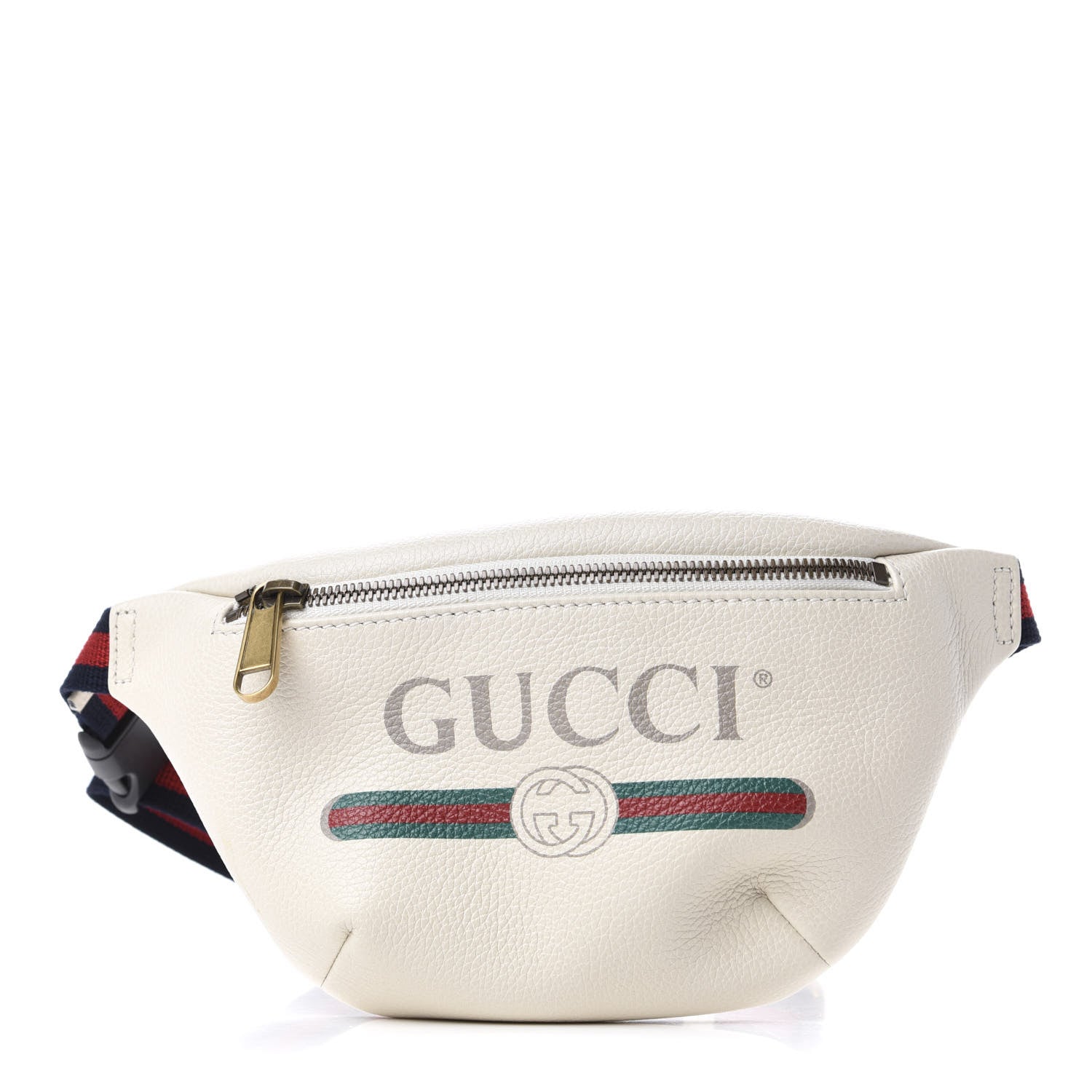 Gucci Grained Calfskin Small Logo Belt Bag White 1 of 10