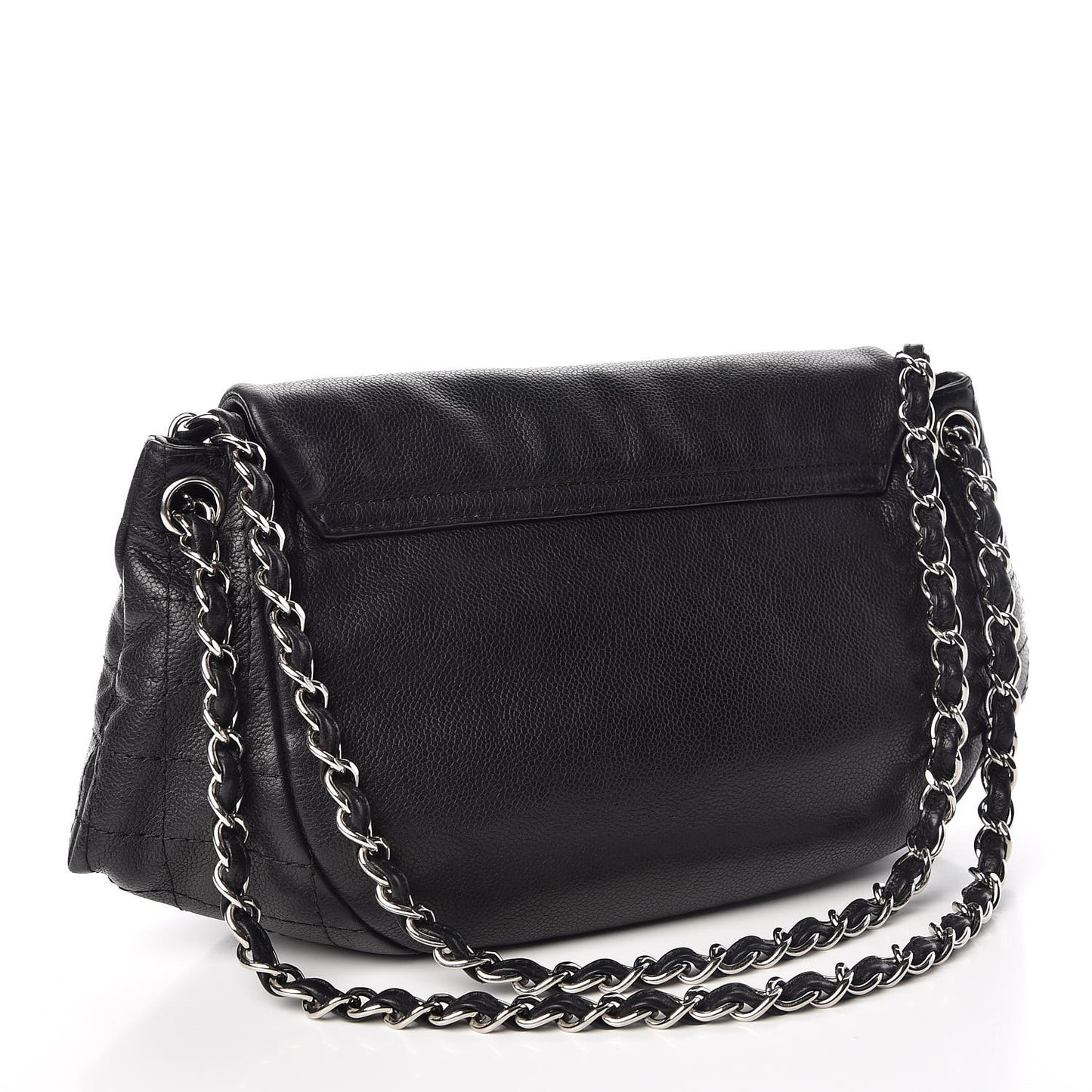 Caviar Half Moon Large Flap Black