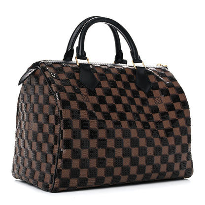 Louis Vuitton Damier Paillettes Speedy 30 Black 3 of 8