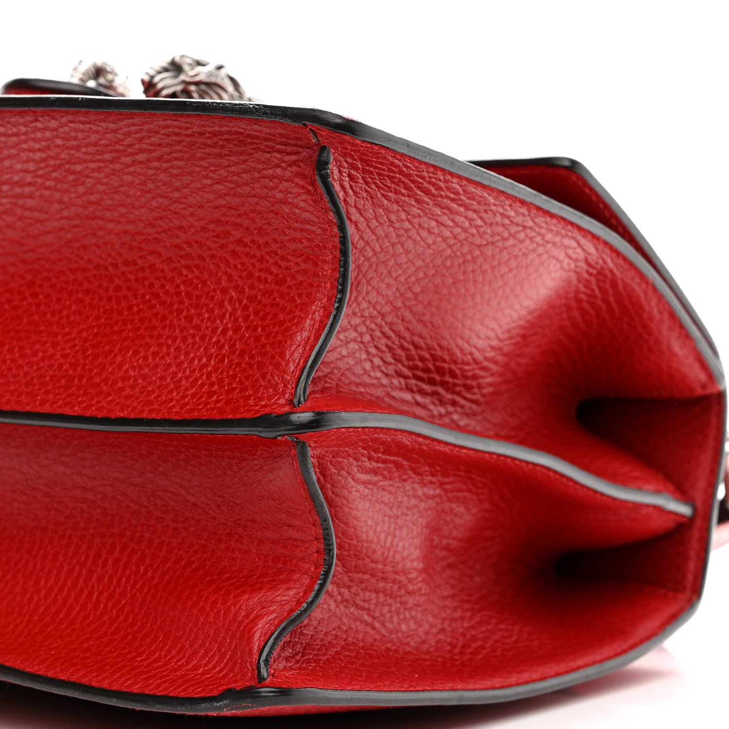 Gucci Dollar Calfskin Crystal Web Medium Dionysus Bamboo Top Handle Bag Hibiscus Red Black Diamond 10 of 14