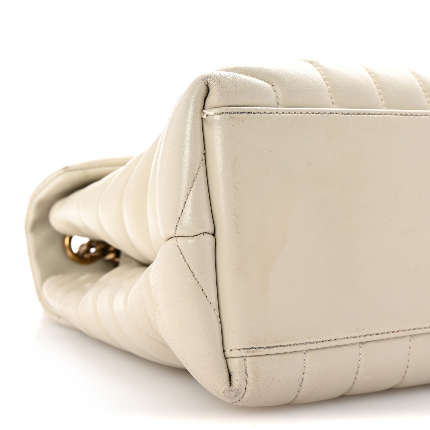 Saint Laurent Calfskin Y Quilted Monogram Medium Loulou Chain Satchel Crema Soft 8 of 9