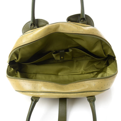 Christian Dior Ostrich Saddle Bowler Green 5 of 13