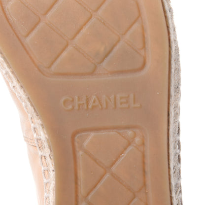 Chanel Lambskin CC Espadrilles 37 Beige Black 8 of 11