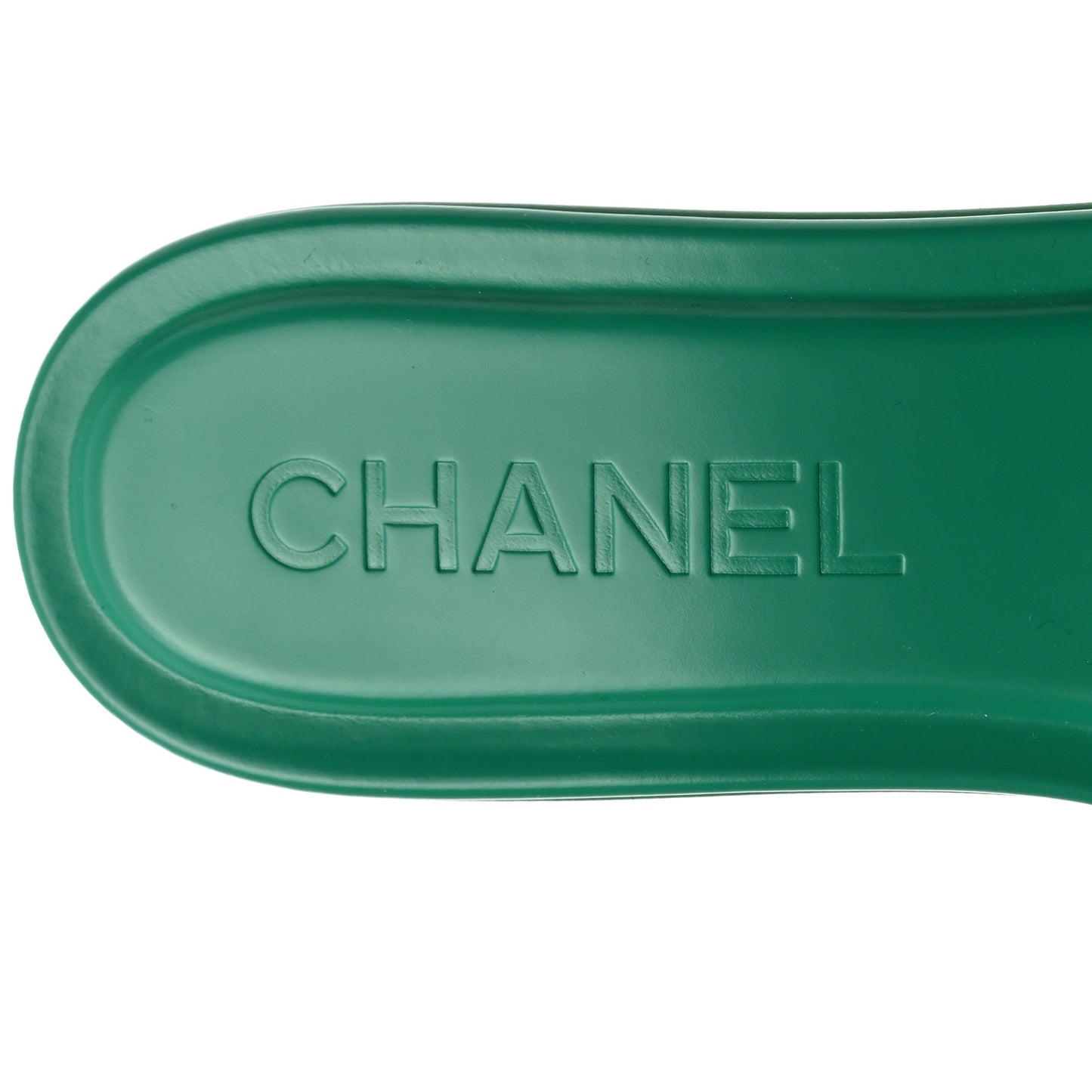 Calfskin Patent Calfskin Logo Mules 35 Green White