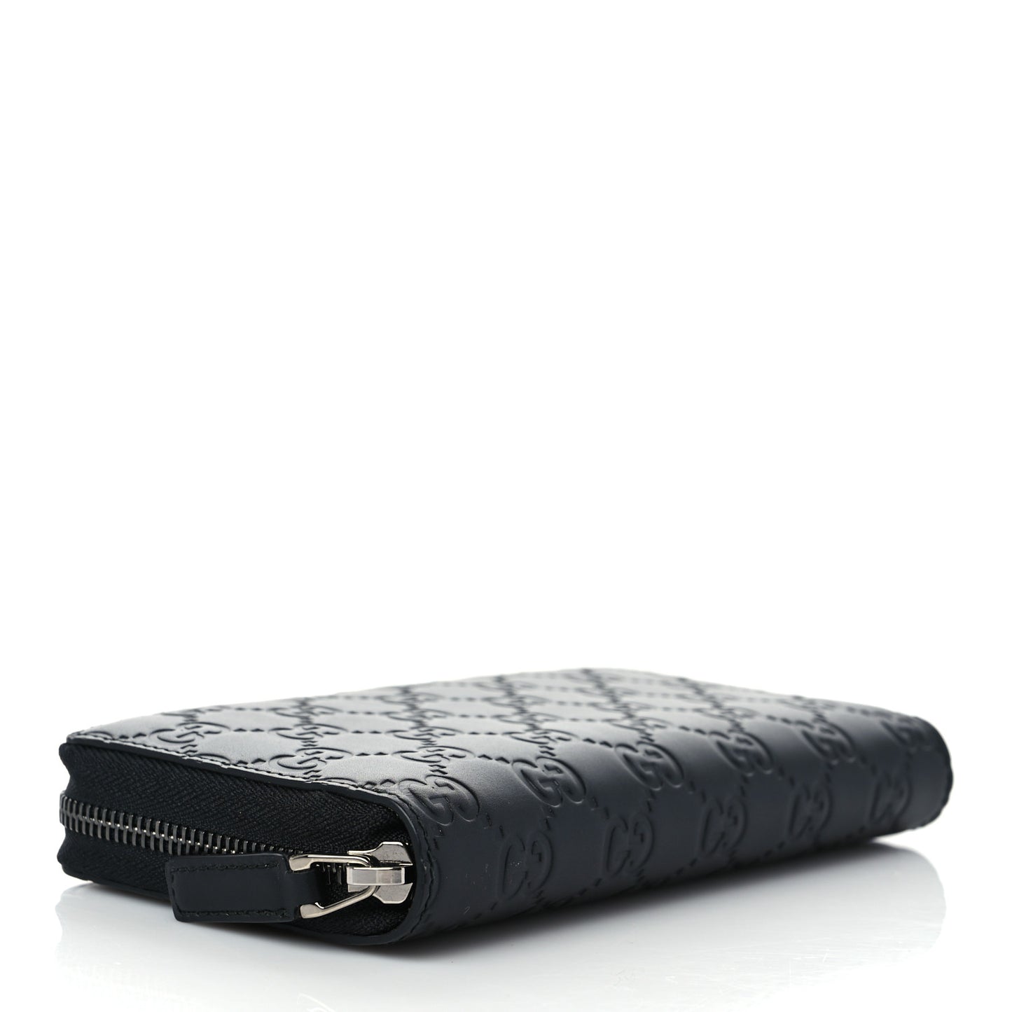 Guccissima Signature Zip Around Organizer Wallet Black