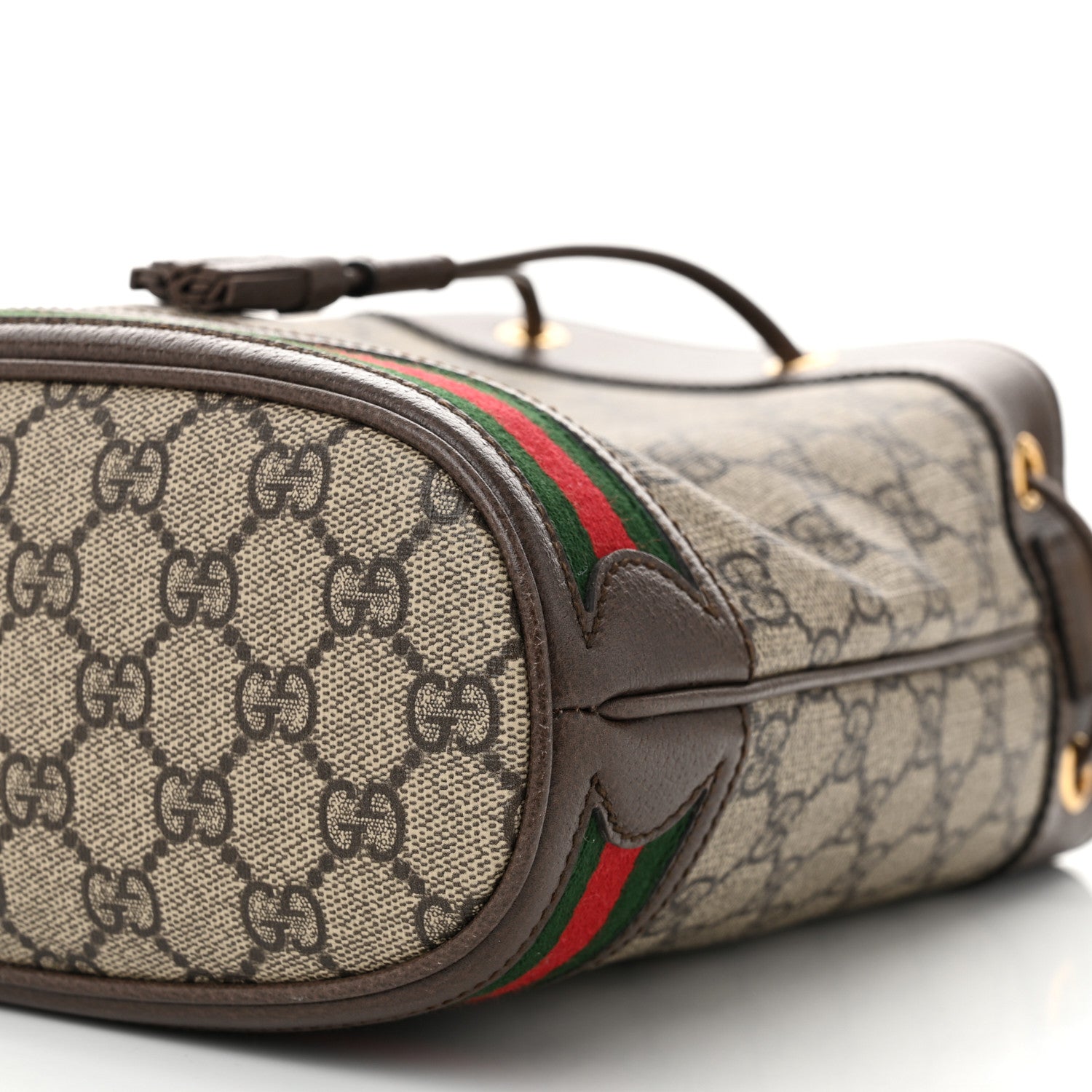 Gucci GG Supreme Monogram Web Small Ophidia Bucket Bag Brown 10 of 10