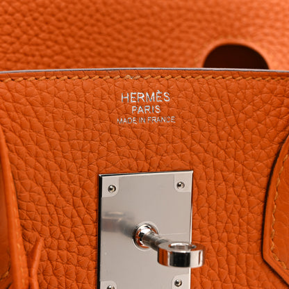 Hermes Taurillon Clemence Birkin 30 Orange 6 of 10