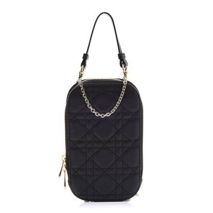 Christian Dior Lambskin Cannage Lady Dior Phone Holder Black 1 of 12