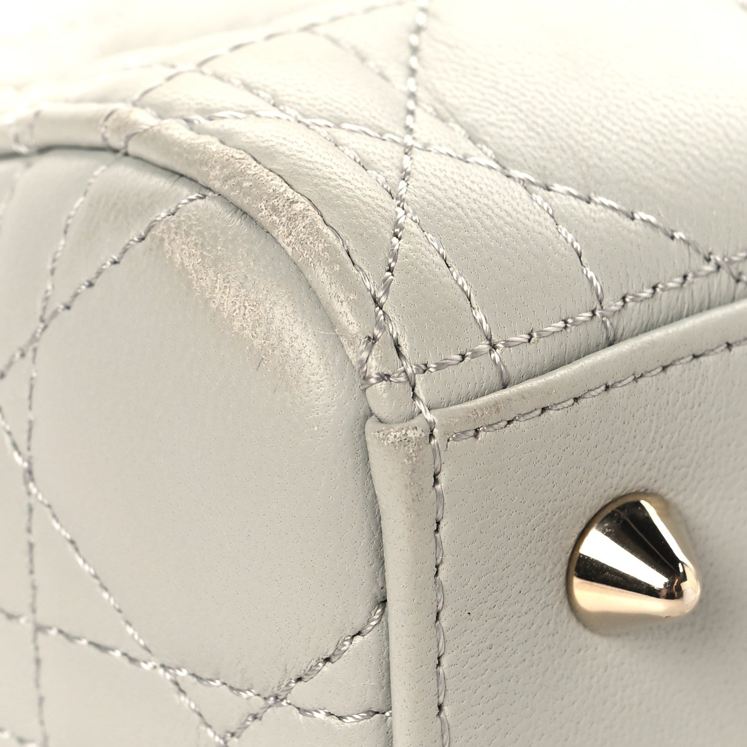 Christian Dior Lambskin Cannage Medium Lady Dior Grey 9 of 12